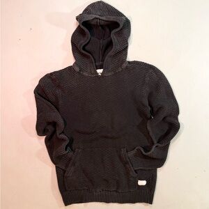 Modern Amusement Textured Knit Hoodie Men’s Small Charcoal Pullover